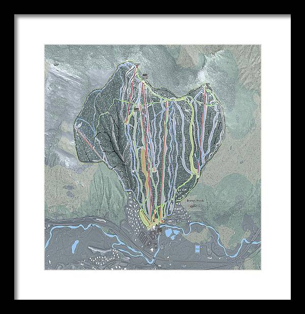 Bretton Woods Ski Trail Map  - Framed Print - Powderaddicts