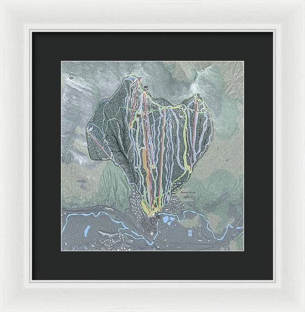 Bretton Woods Ski Trail Map  - Framed Print - Powderaddicts