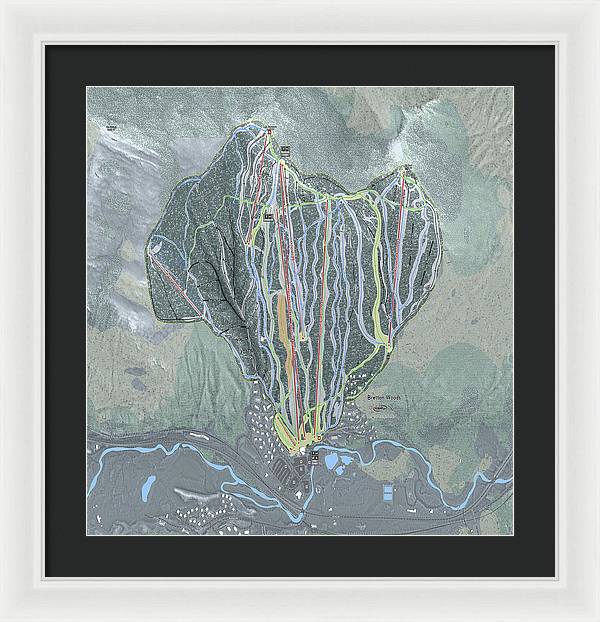 Bretton Woods Ski Trail Map  - Framed Print - Powderaddicts
