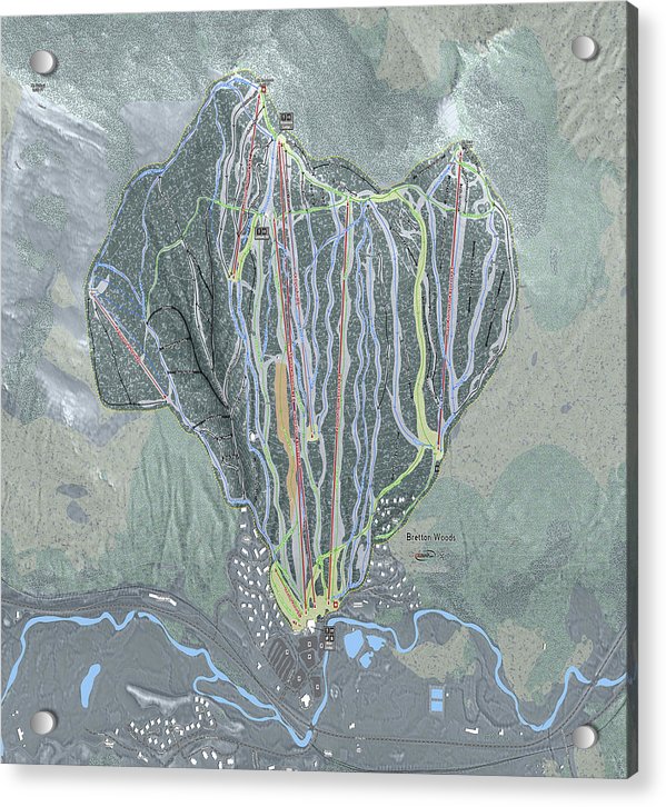 Bretton Woods Ski Trail Map  - Acrylic Print - Powderaddicts