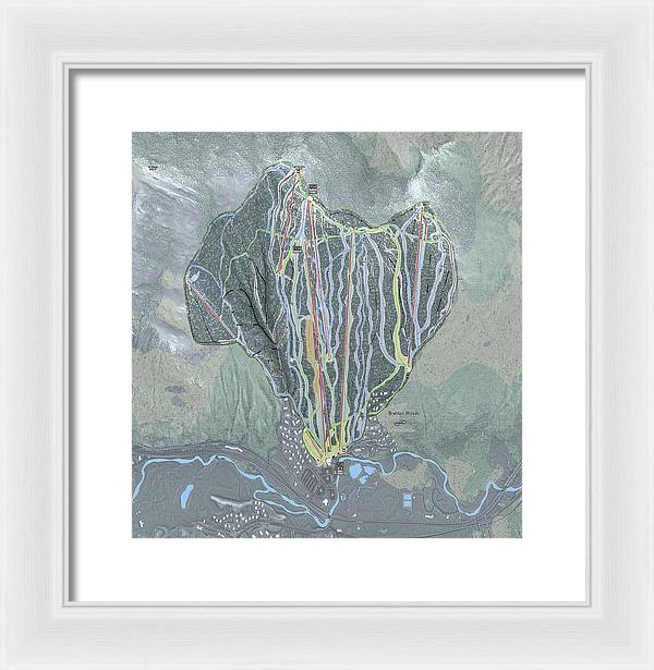 Bretton Woods Ski Trail Map  - Framed Print - Powderaddicts