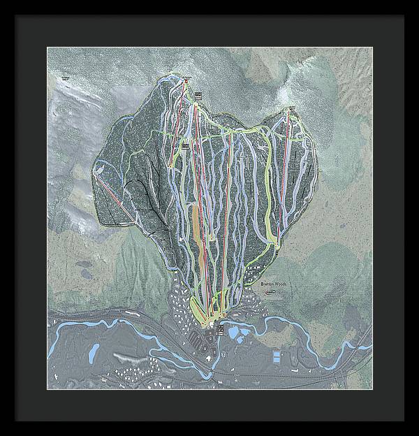 Bretton Woods Ski Trail Map  - Framed Print - Powderaddicts