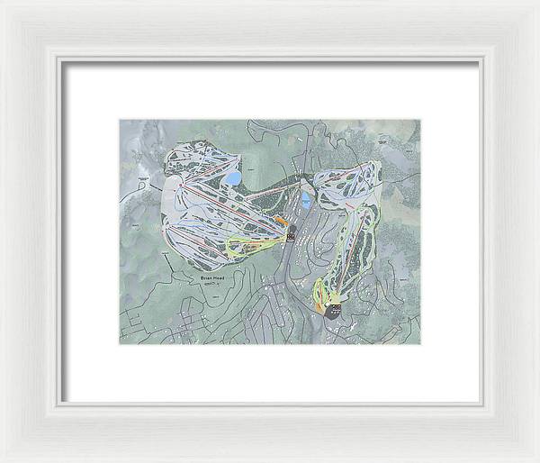 Brian Head Ski Trail Map - Framed Print - Powderaddicts