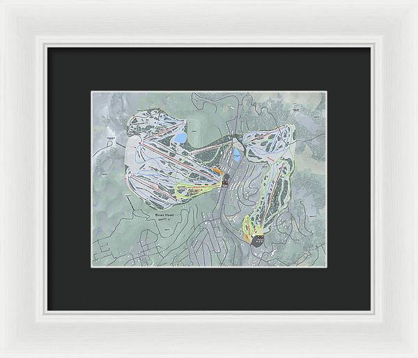 Brian Head Ski Trail Map - Framed Print - Powderaddicts