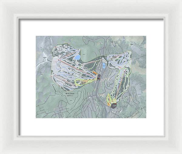 Brian Head Ski Trail Map - Framed Print - Powderaddicts