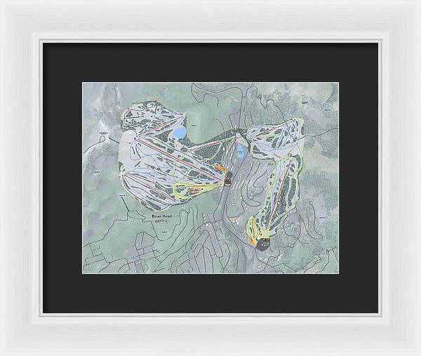 Brian Head Ski Trail Map - Framed Print - Powderaddicts