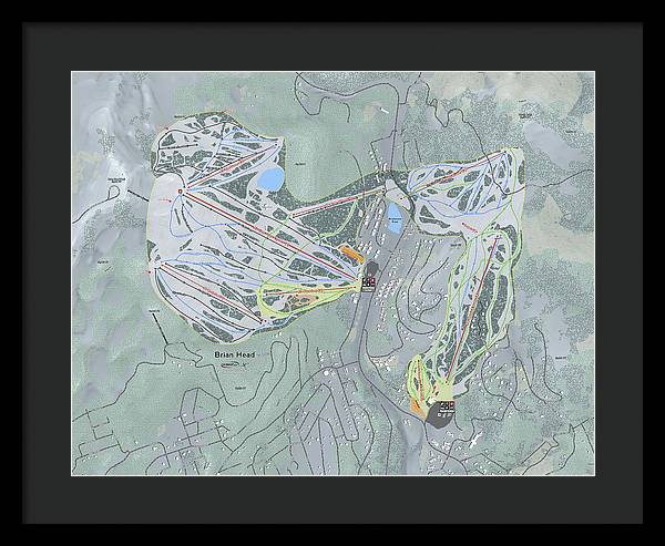 Brian Head Ski Trail Map - Framed Print - Powderaddicts