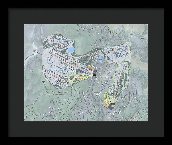 Brian Head Ski Trail Map - Framed Print - Powderaddicts