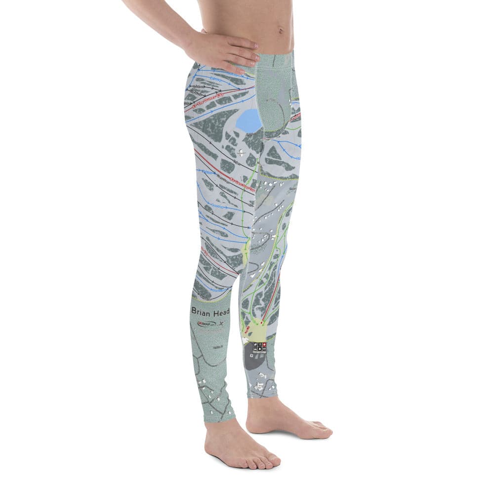 Brian Head, Utah Ski Trail Map Men's Base Layer Bottom - Powderaddicts