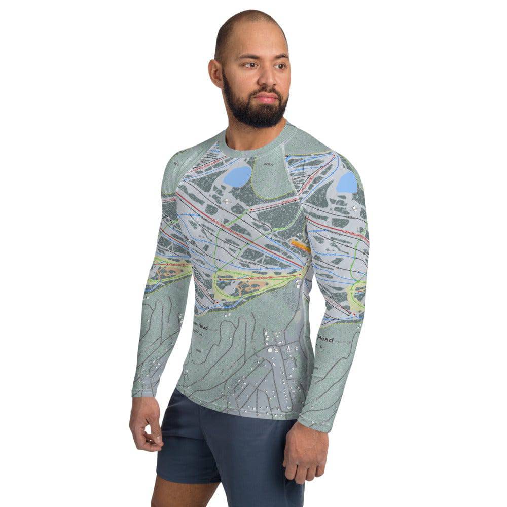 Brian Head, Utah Ski Trail Map Men's Base Layer Top - Powderaddicts