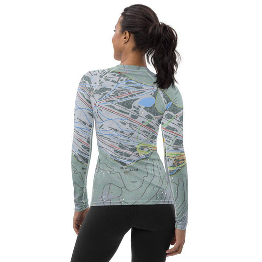 Brian Head, Utah Ski Trail Map Women's Base Layer Top - Powderaddicts