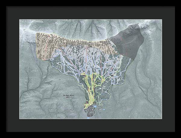 Bridger Bowl Ski Trail Map - Framed Print - Powderaddicts