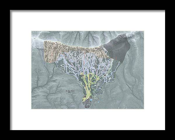 Bridger Bowl Ski Trail Map - Framed Print - Powderaddicts