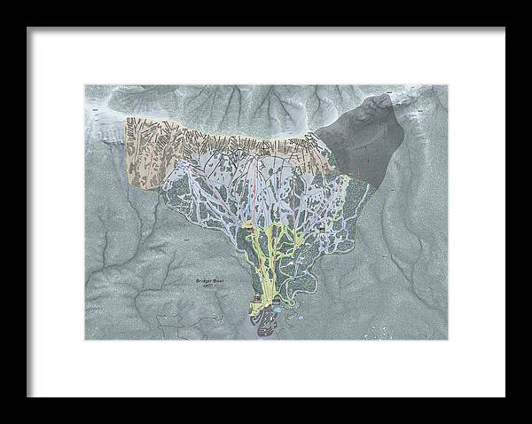 Bridger Bowl Ski Trail Map - Framed Print - Powderaddicts