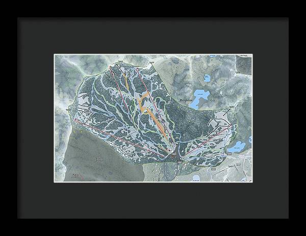 Brighton Ski Trail Map - Framed Print - Powderaddicts