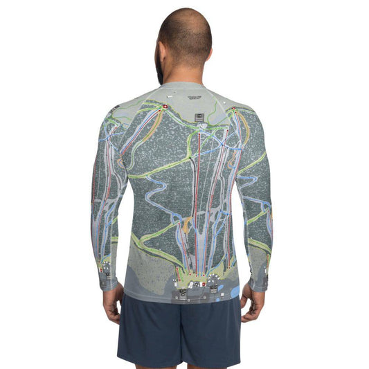 Bristol Mountain, New York Ski Trail Map Men's Base Layer Top - Powderaddicts
