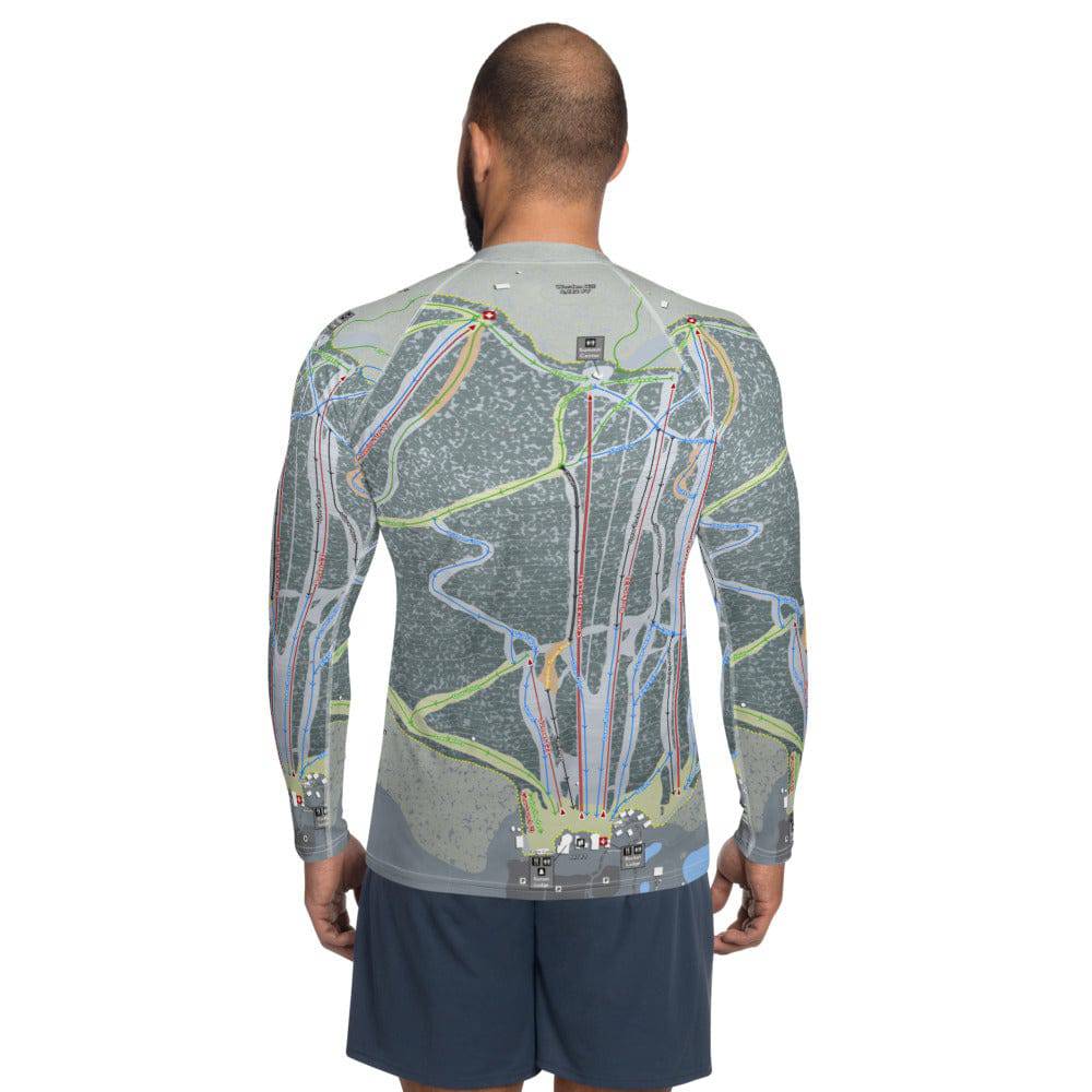 Bristol Mountain, New York Ski Trail Map Men's Base Layer Top - Powderaddicts