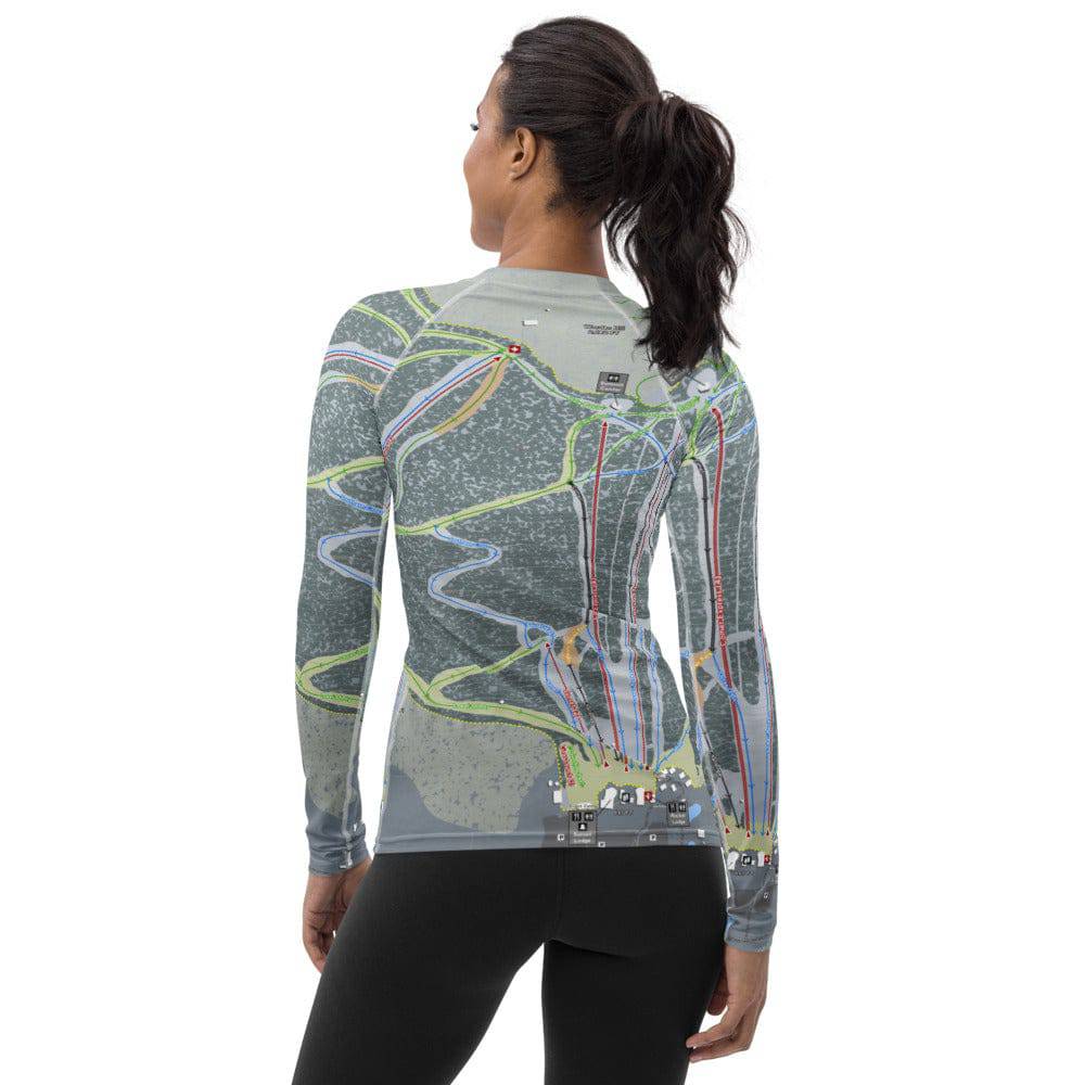 Bristol Mountain, New York Ski Trail Map Women's Base Layer Top - Powderaddicts