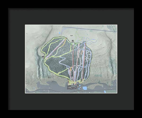 Bristol Mountain Ski Trail Map - Framed Print - Powderaddicts