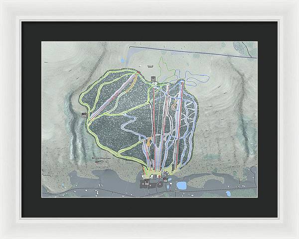 Bristol Mountain Ski Trail Map - Framed Print - Powderaddicts