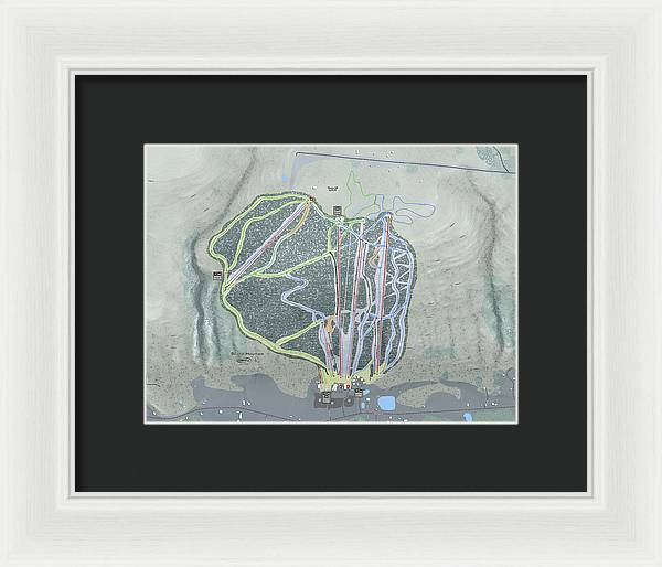 Bristol Mountain Ski Trail Map - Framed Print - Powderaddicts