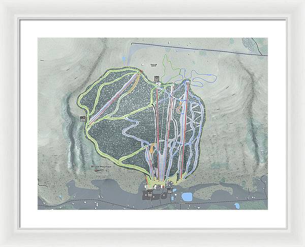 Bristol Mountain Ski Trail Map - Framed Print - Powderaddicts