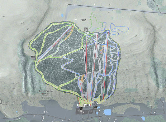 Bristol Mountain Ski Trail Map - Art Print - Powderaddicts