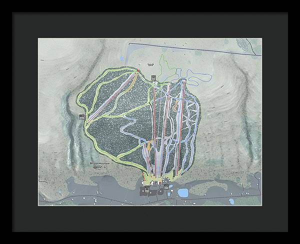 Bristol Mountain Ski Trail Map - Framed Print - Powderaddicts