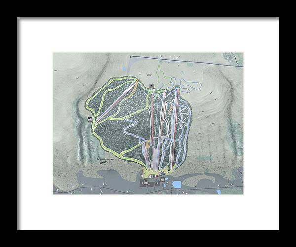Bristol Mountain Ski Trail Map - Framed Print - Powderaddicts
