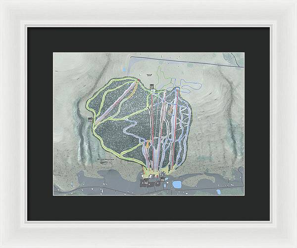 Bristol Mountain Ski Trail Map - Framed Print - Powderaddicts