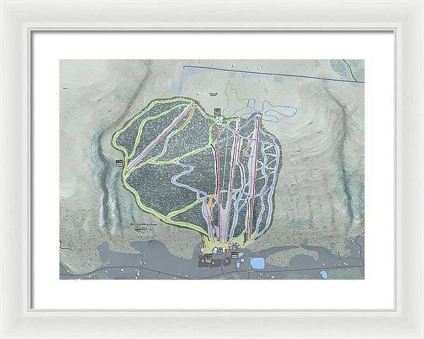 Bristol Mountain Ski Trail Map - Framed Print - Powderaddicts