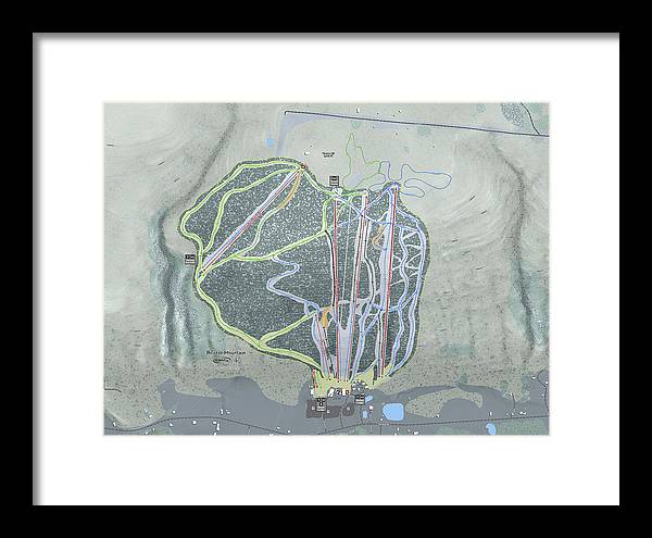 Bristol Mountain Ski Trail Map - Framed Print - Powderaddicts
