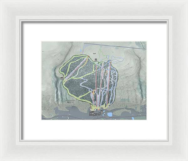 Bristol Mountain Ski Trail Map - Framed Print - Powderaddicts