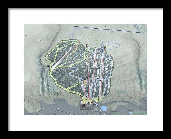 Bristol Mountain Ski Trail Map - Framed Print - Powderaddicts