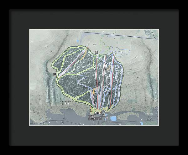 Bristol Mountain Ski Trail Map - Framed Print - Powderaddicts