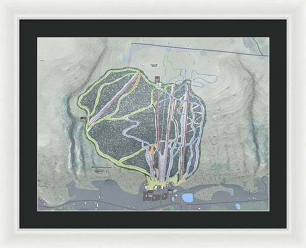 Bristol Mountain Ski Trail Map - Framed Print - Powderaddicts