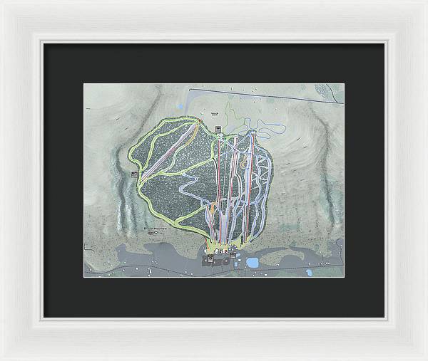 Bristol Mountain Ski Trail Map - Framed Print - Powderaddicts