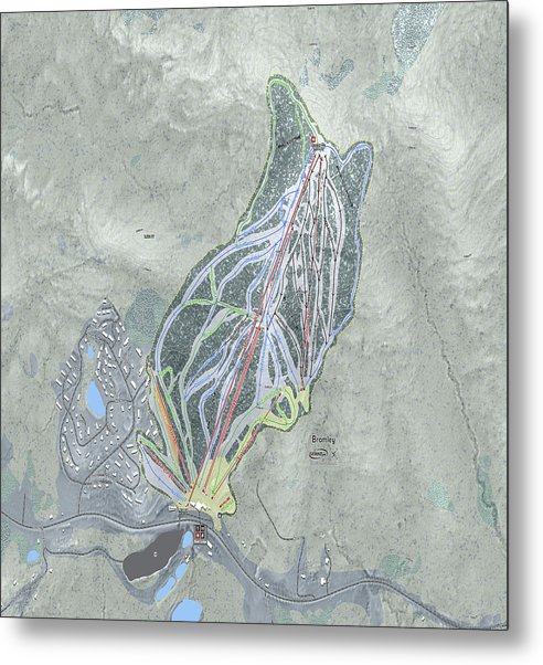 Bromley Ski Trail Map - Metal Print - Powderaddicts