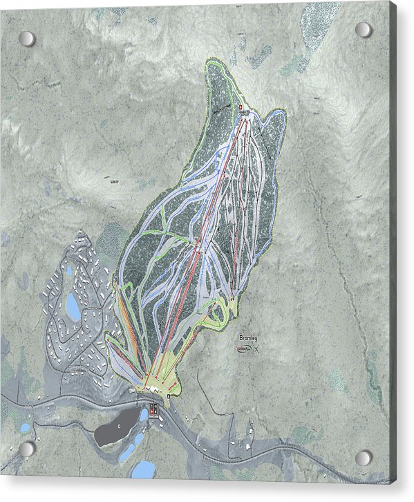Bromley Ski Trail Map - Acrylic Print - Powderaddicts