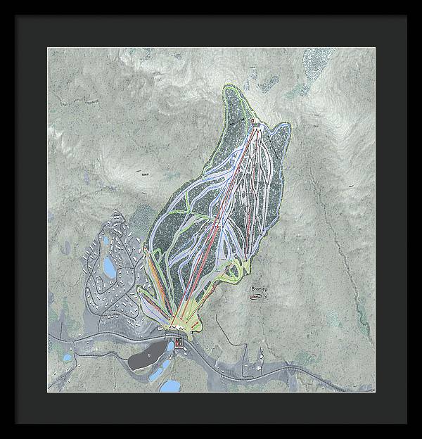 Bromley Ski Trail Map - Framed Print - Powderaddicts