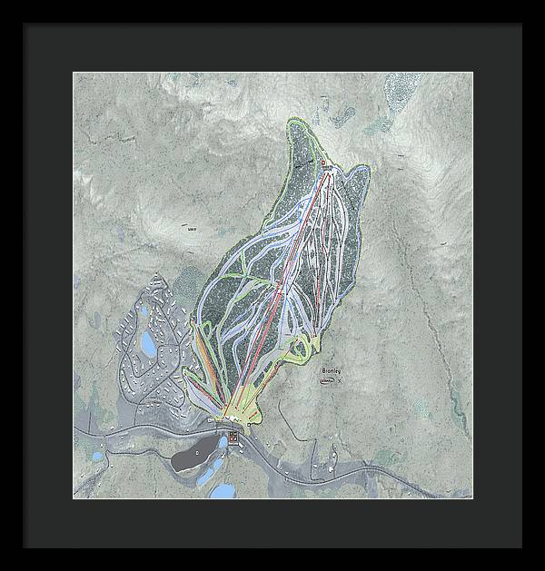 Bromley Ski Trail Map - Framed Print - Powderaddicts