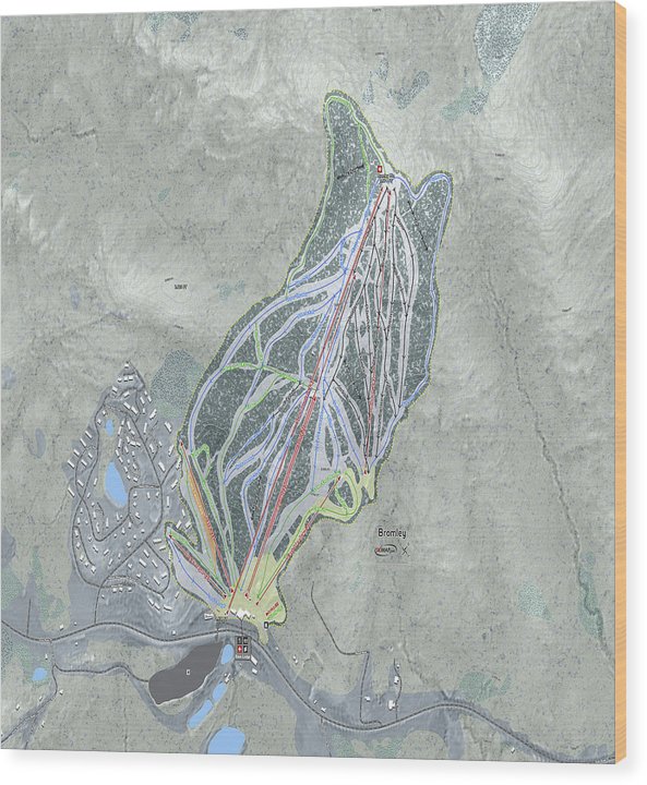Bromley Ski Trail Map - Wood Print - Powderaddicts