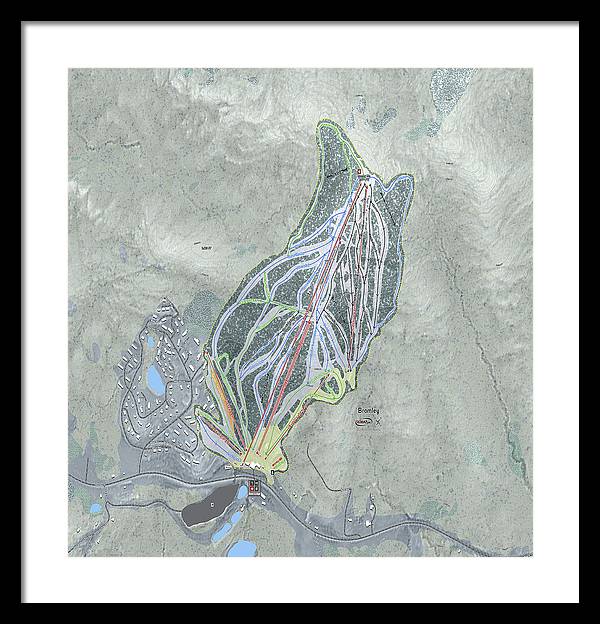 Bromley Ski Trail Map - Framed Print - Powderaddicts