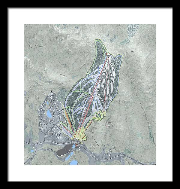 Bromley Ski Trail Map - Framed Print - Powderaddicts