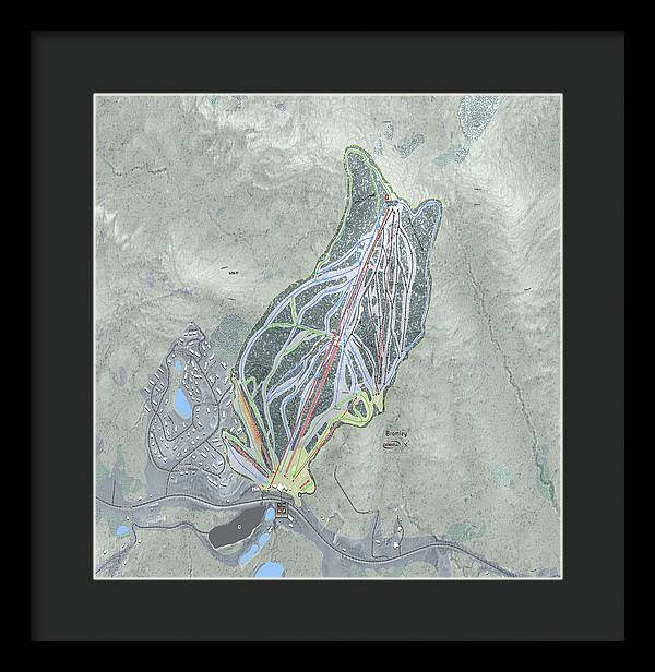 Bromley Ski Trail Map - Framed Print - Powderaddicts