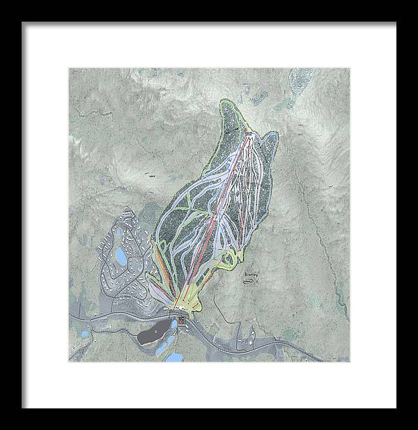 Bromley Ski Trail Map - Framed Print - Powderaddicts
