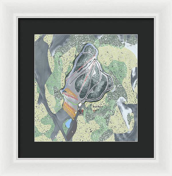 Bruce Mound Ski Trail Map - Framed Print - Powderaddicts