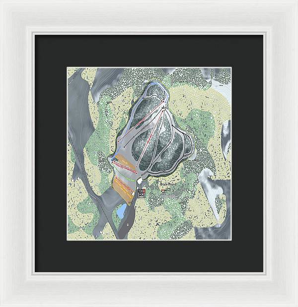 Bruce Mound Ski Trail Map - Framed Print - Powderaddicts