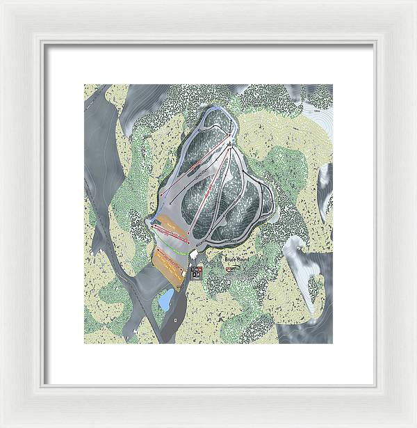 Bruce Mound Ski Trail Map - Framed Print - Powderaddicts