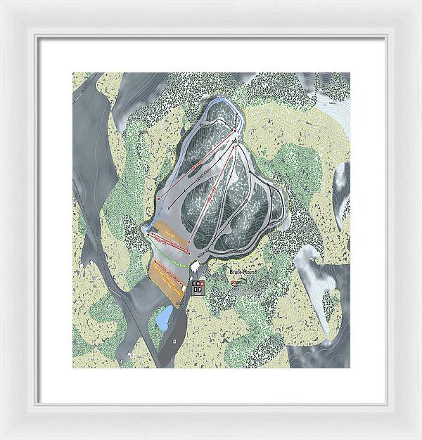 Bruce Mound Ski Trail Map - Framed Print - Powderaddicts